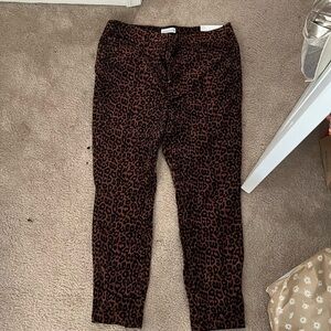 Loft pants-NWT-leopard print skinny corduroy-Size 34/18